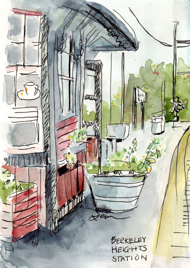 Berkeley Heights Train Station, watercolor