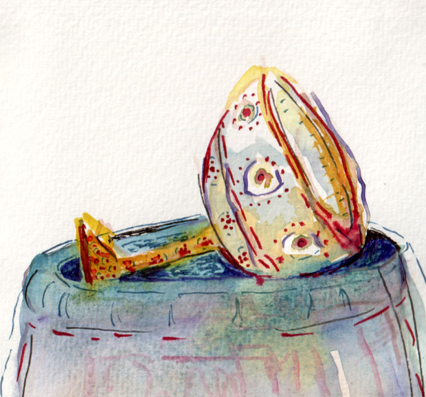 Miketz: silver goblet in a sack, watercolor and ink